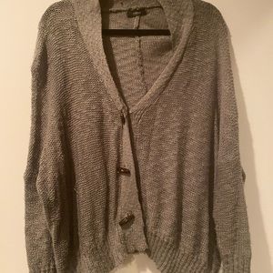 Grey three button sweater